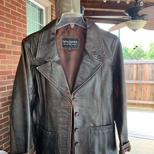 Women’s brown leather jacket
